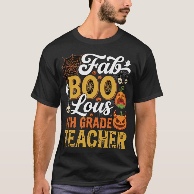 Fantastischer Halloween-Lehrer der 4. Klasse T-Shirt (Vorderseite)