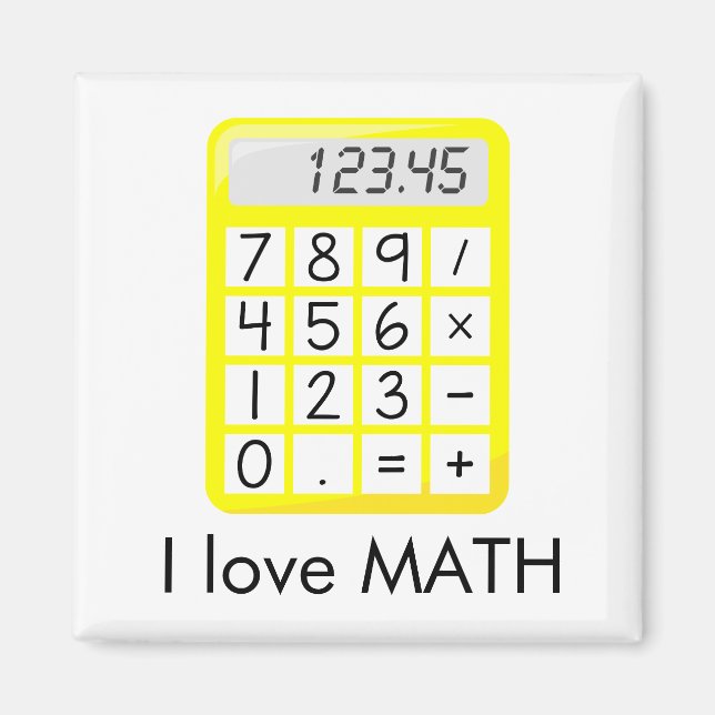 Fantastischer i-Liebe Mathe-Taschenrechner Magnet (Vorne)