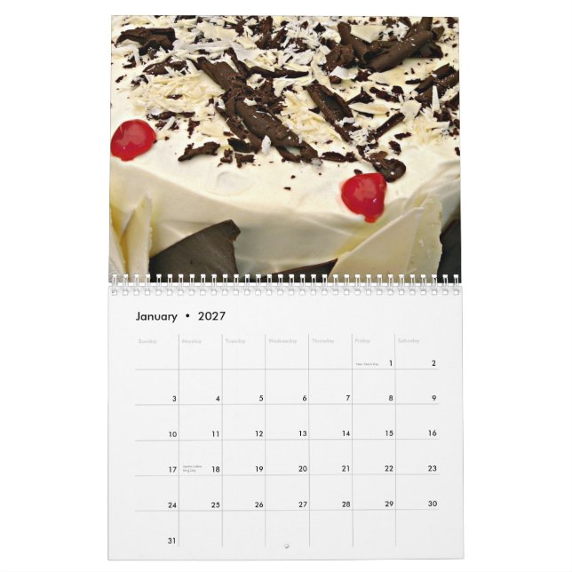 Fantastischer Kuchen-Kalender Kalender (Jan 2027)