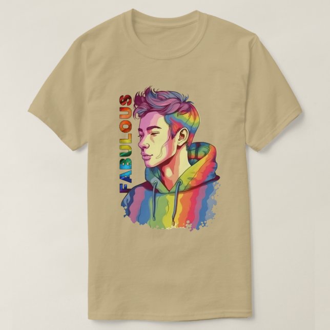 Fantastischer LGBT-T - Shirt für männliche Jugendl (Design vorne)