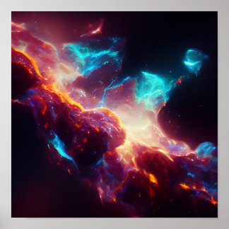 Fantastischer Nebel Abstrakter Raum 6 Poster
