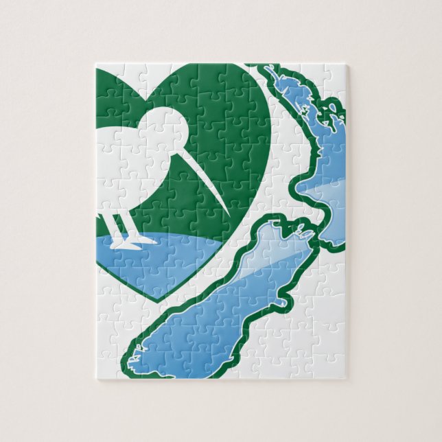 Fantastischer Neuseeland-Kiwivogel mit Karte Puzzle (Vertikal)