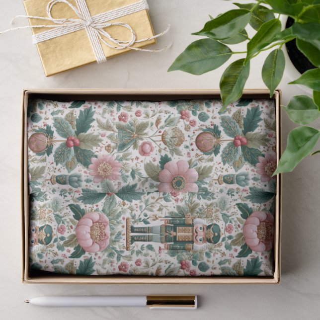 Fantastischer Nussknacker und florale Kunst Seidenpapier (Geschenk)