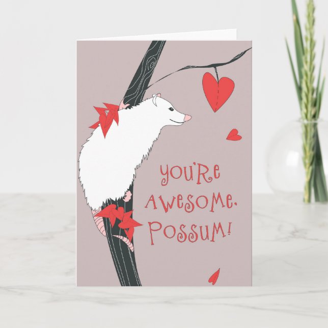 Fantastischer OpossumValentine Feiertagskarte (Vorderseite)