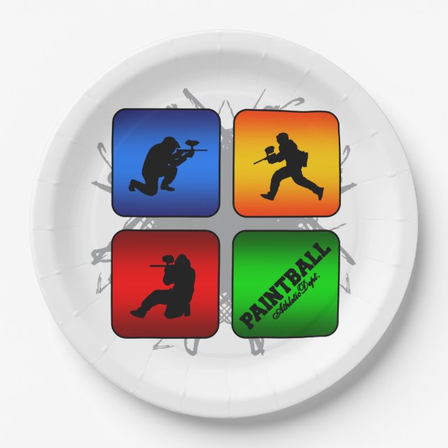 Fantastischer Paintball-städtische Art Pappteller (Vorderseite)