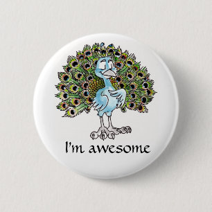 Fantastischer Pfau-Knopf Button