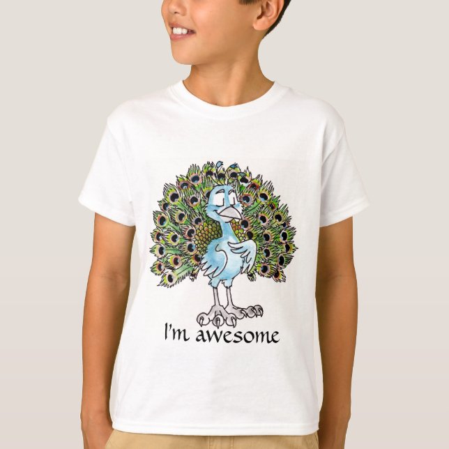 Fantastischer Pfau scherzt T - Shirt (Vorderseite)