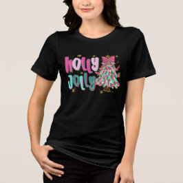 fantastischer Pinselstrich-Weihnachtsbaum - Holly Tri-Blend Shirt