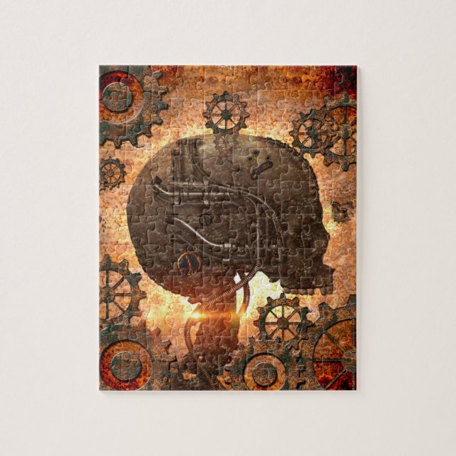 Fantastischer steampunk Schädel mit Gängen Puzzle (Vertikal)