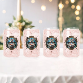 Fantastischer Steampunkwolf. Dosenglas