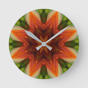 Fantastischer Stern mit einem Rand Runde Wanduhr