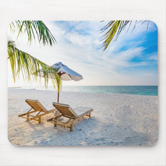 Fantastischer Strand-Sonnenuntergang Mousepad (Vorne)