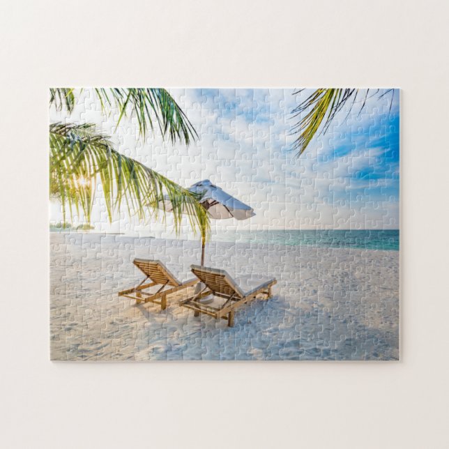 Fantastischer Strand-Sonnenuntergang Puzzle (Horizontal)