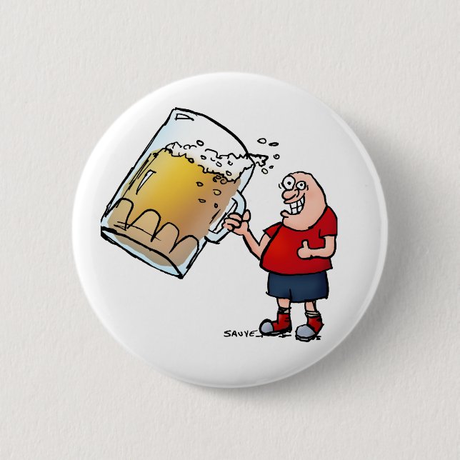 Fantastischer Typ mit nur einem großen Bier Button (Vorderseite)