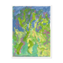 Fantastischer Wald mit lila Postkarte