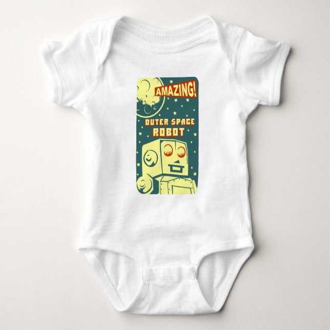 Fantastischer Weltraum-Roboter Baby Strampler (Vorderseite)
