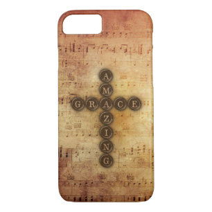 Fantastisches Anmut-Kreuz auf Vintager Blatt-Musik Case-Mate iPhone Hülle