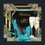 Fantastisches Aquamarin Blue Heelses Black Champag Einladung<br><div class="desc">Aquamarin Blau Gold Schwarz Fabulous 30, 30. Champagner. High Heels Frauen Geburtstagsparty. Elegante moderne Floral Gold Rahmen Geburtstagsparty Einladung Geburtstagsparty. Jeden Anlaß Fantastische Events für Damen Party Einladungen für alle Altersgruppen. Passen Sie Ihre persönlichen Daten und Ihr Alter an. Vorlage für 18., 20., 21., 30., 40., 50., 60., 70., 80.,...</div>
