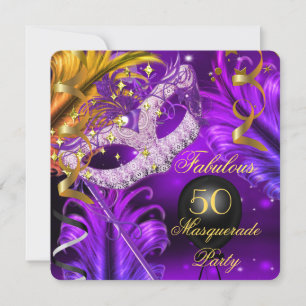 Fantastisches Birthday Lila Gold Masquerade Party Einladung