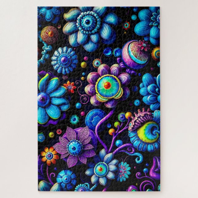 Fantastisches Blumenblut - Alien Flora Puzzle (Vertikal)