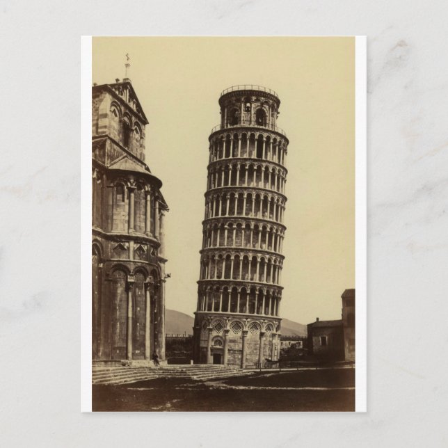 Fantastisches Foto von Pisa Turm im Jahr 1860! Postkarte (Vorderseite)
