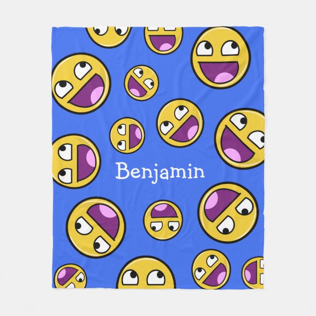 Fantastisches Gesichts-Internet Meme Fleecedecke (Vorderseite)