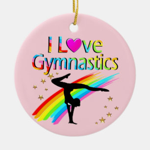 FANTASTISCHES GYMNAST GIRL I LIEBE GYMNASTIC DESIG KERAMIK ORNAMENT