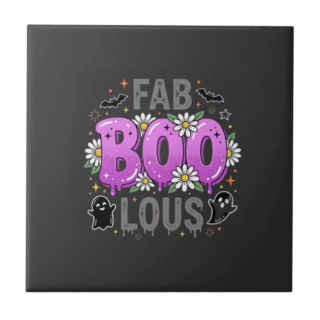 Fantastisches Halloween-Geisterdesign_1 Fliese (Vorderseite)