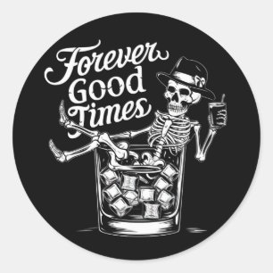 Fantastisches Halloween Skull für immer Runder Aufkleber