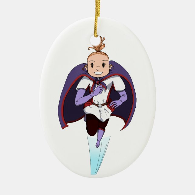 Fantastisches Mädchen Keramik Ornament (Vorne)