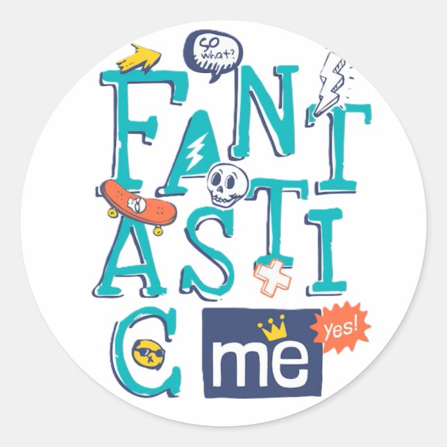 Fantastisches Me Round Sticker Design (Vorderseite)