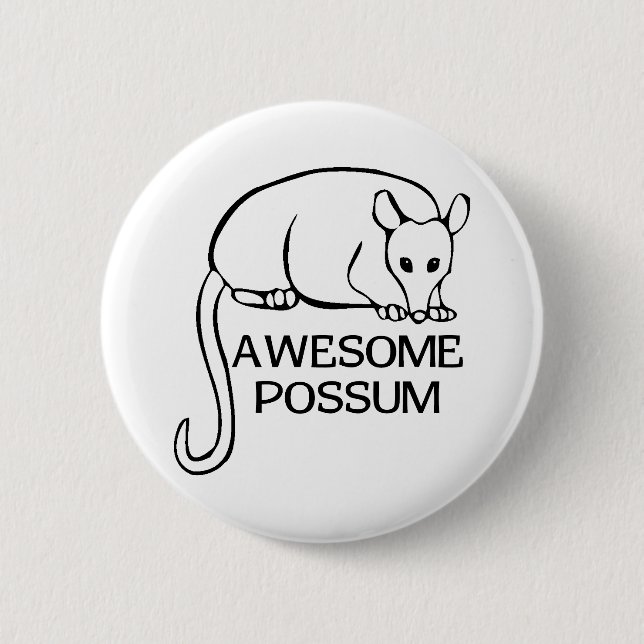 Fantastisches Opossum Button (Vorderseite)