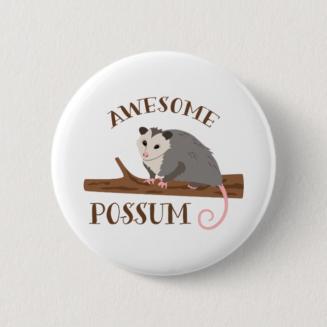 Fantastisches Opossum Button (Vorderseite)