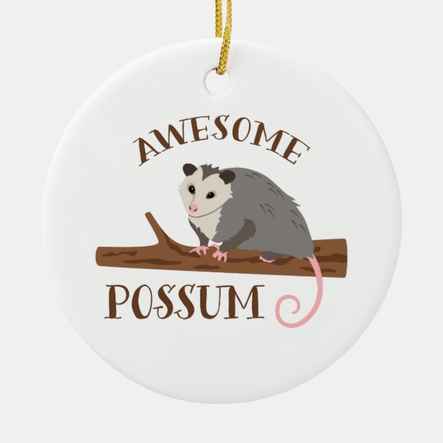 Fantastisches Opossum Keramik Ornament (Vorne)