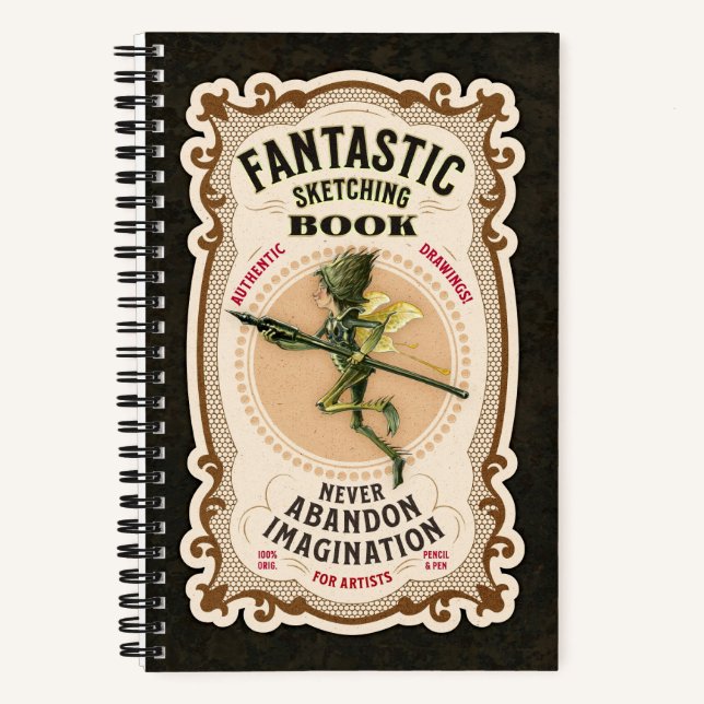 „Fantastisches Skizzenbuch“ 14 x 21,5 cm Notizbuch (Vorderseite)