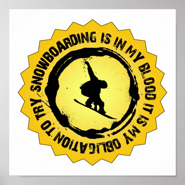 Fantastisches Snowboarden-Siegel Poster (Vorne)