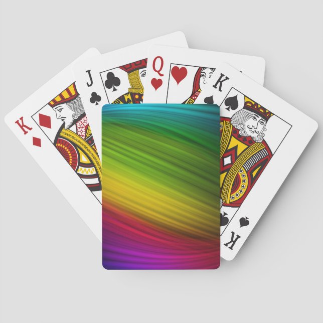 Fantastisches Spektrum an Regenbogenfarben Spielkarten (Rückseite)