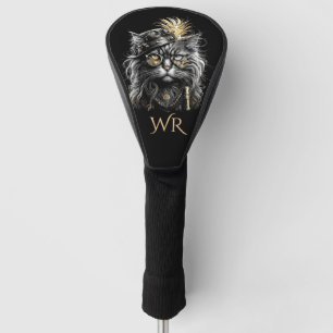 Fantastisches Steampunk-Katzen-Monogramm Golf Headcover