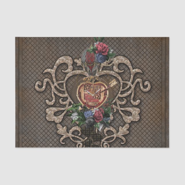 Fantastisches Steampunkherz Seidenpapier (Vorderseite)