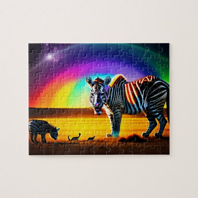 Fantastisches Tier Zebra Tiger Puzzle (Horizontal)