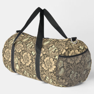Fantastisches Vintage-Sepia-Blumenmuster Duffle Bag