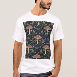 Fantastisches Waldpilz-Nahtloses Botanisches Muste T-Shirt