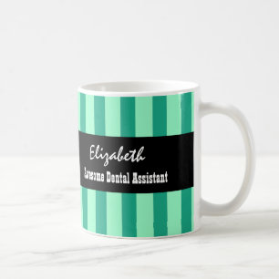 Fantastisches Zahnarzthelfer GRÜN Stripes V02 Kaffeetasse