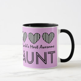 Fantastischste die TANTE STRIPED der Welt Herzen Tasse