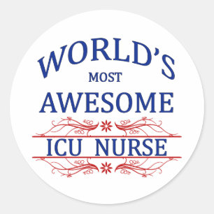 Fantastischste Krankenschwester das ICU der Welt Runder Aufkleber