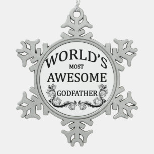 Fantastischste Pate der Welt der Schneeflocken Zinn-Ornament