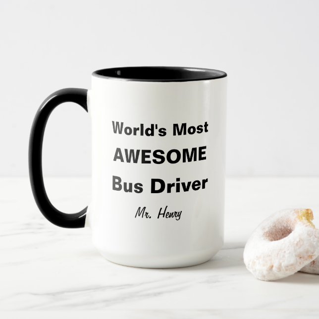 Fantastischster Bustreiber der Welt personalisiert Tasse (Mit Donut)