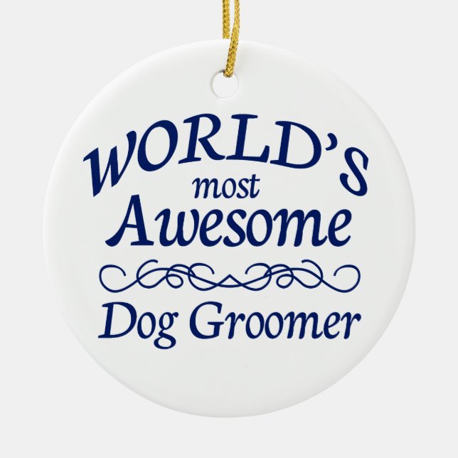 Fantastischster Groomer der Welt Hunde Keramik Ornament (Vorne)