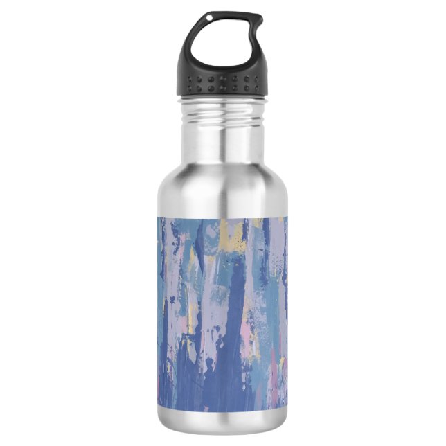 Fantasy Abstract Waterfront Cityscape Edelstahlflasche (Vorderseite)