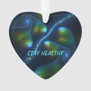 Fantasy Abstrakt Blue Green Yellow Fraktal Text Ornament